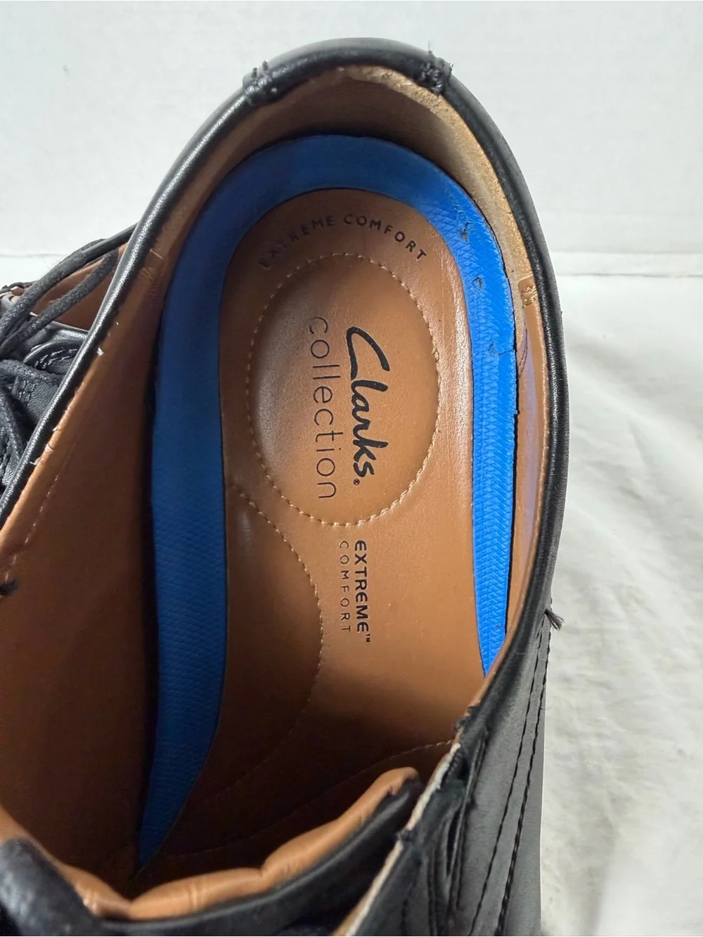 Clarks Black Leather Cap-Toe Lace-Up Loafers Men Dress Shoes size 12